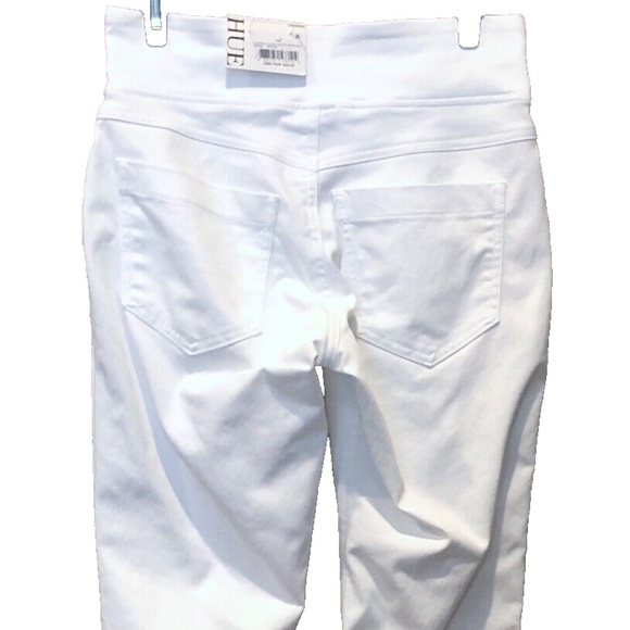(NWT) HUE Classic White Double Button Smooth Denim Skimmer Leggings Size S - Picture 6 of 8